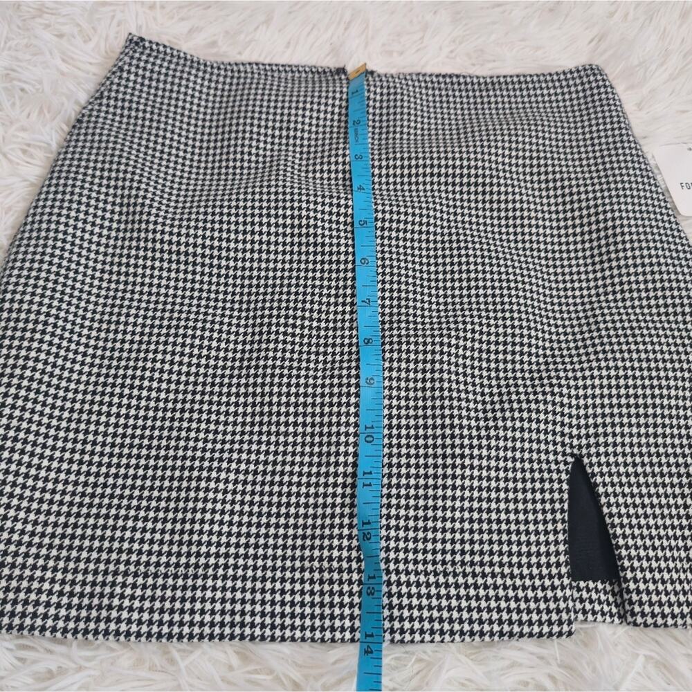 Forever 21 NWT Classic Academia Houndstooth Black And White Skirt - Picture 7 of 8